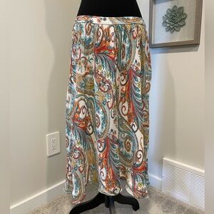Lafayette 148 New York 💯 Silk Paisley A-Line Skirt